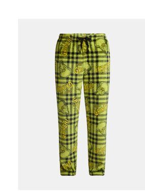 Dr. Seuss Grinch Superminky Fleece Pajama Sleep Pants Men's (Large)